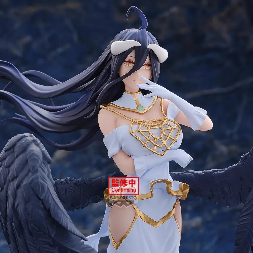 In Stock Bandai Original Genuine Anime Overlord IV Albedo Pure White Demon 20cm Collections Model Toys Banpresto Figures Gift