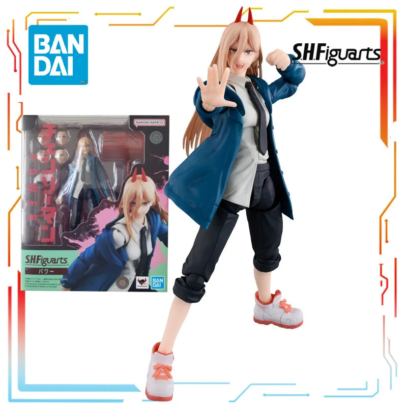 Authentic Straight Hair Bandai Original SHF Action Figure Chainsaw Man Anime Action Figure Model Toys Model Boys' Holiday Gifts
