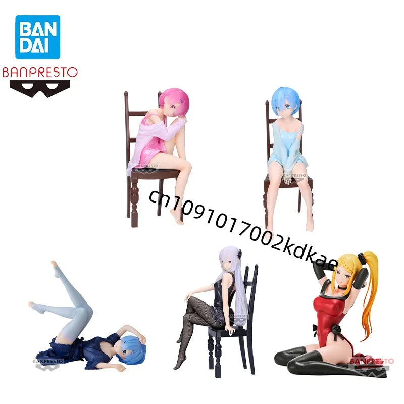 In Stock Bandai Re: Life a Different World from Zero REM Minerva RAM Relax time series Anime Action Figures Model Collections