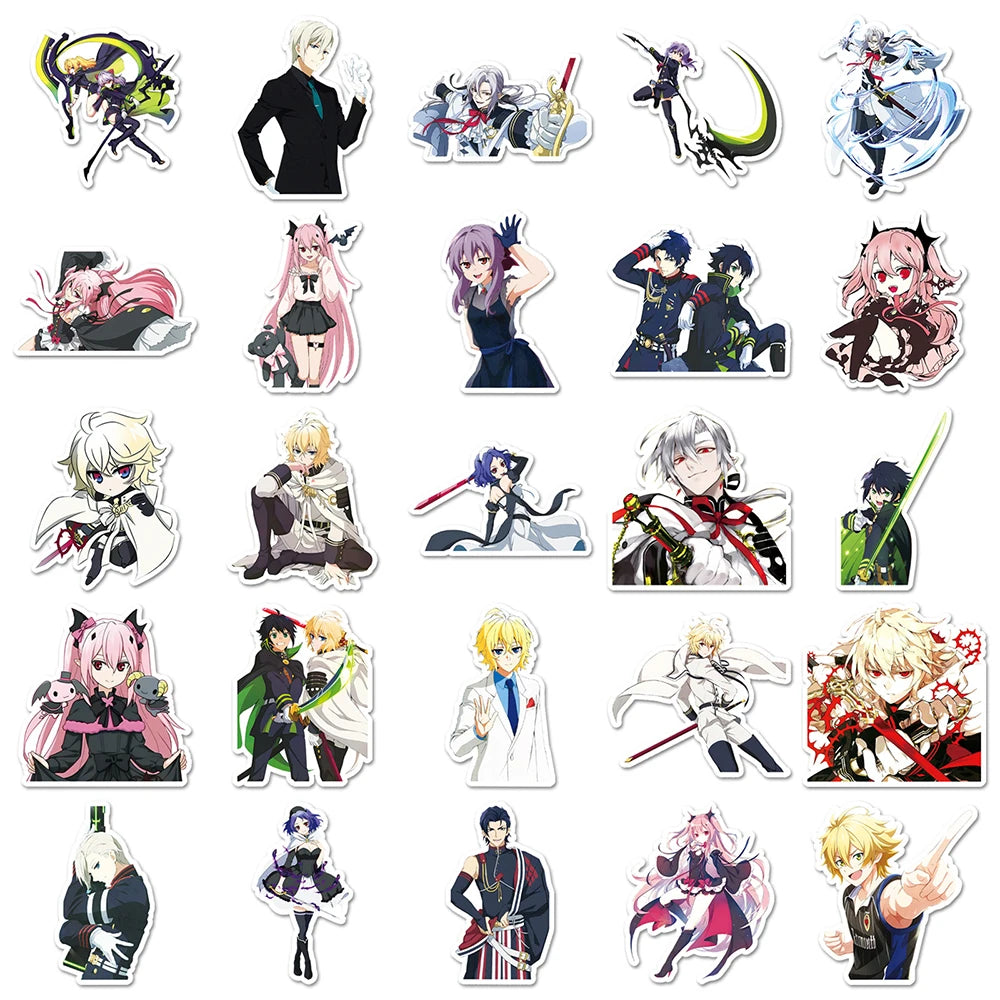 10/30/50pcs Seraph of the End Cartoon Stickers Cool Anime Decals Graffiti Notebook Guitar Phone Car Waterproof Kids Toys Sticker