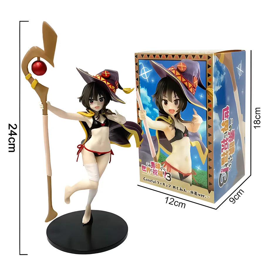 Megumin Great Mage Swimsuit Figure Model Ornament - Beautiful Girl Prize Collectible from 'God's Blessing on This Wonderfu