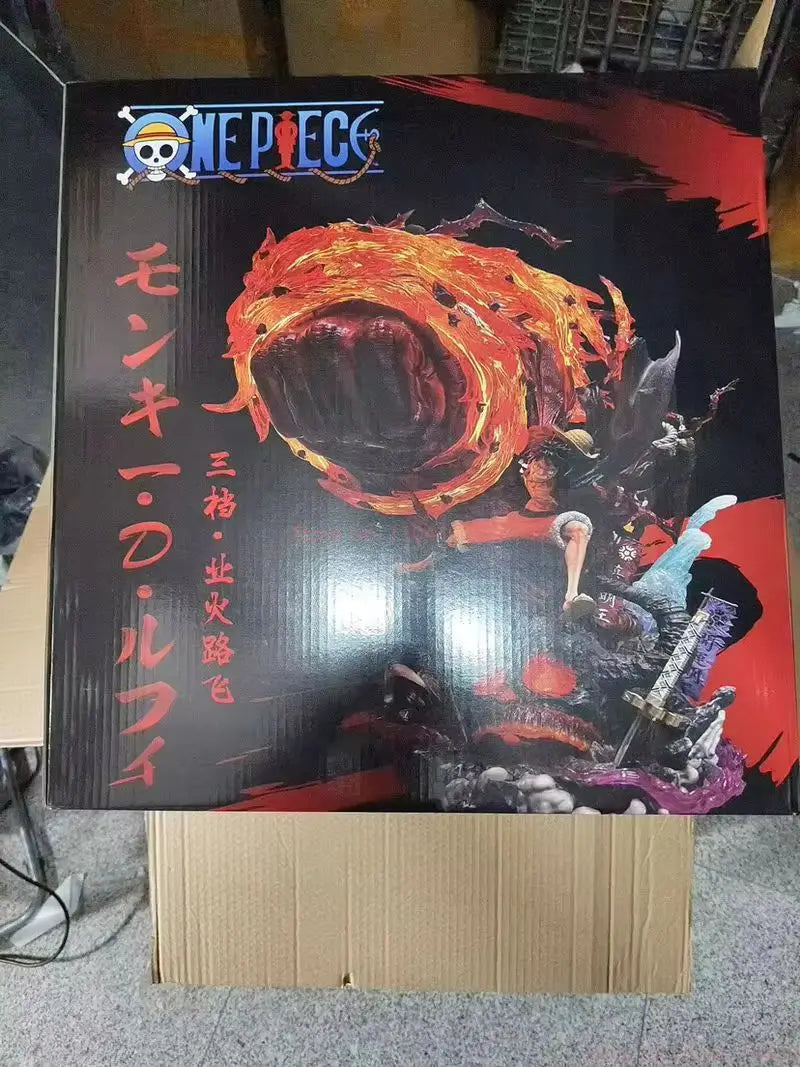 One Piece Luffy Gear 3 Anime Figure 2025 New Hot Red Roc PVC Model Statue with LED Light Collectible Decor Birthday Gift Toy