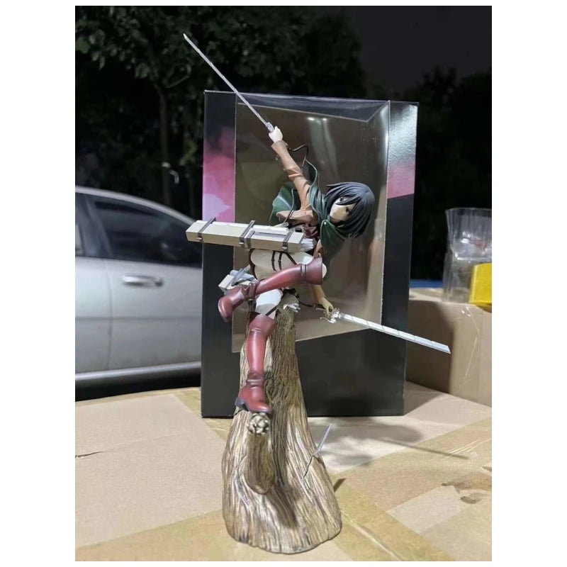 29cm Attack On Titan Mikasa Ackerman Attack Anime Girl Figure Model Statue Boys Collection Desktop Decoration Ornament Toys Gift