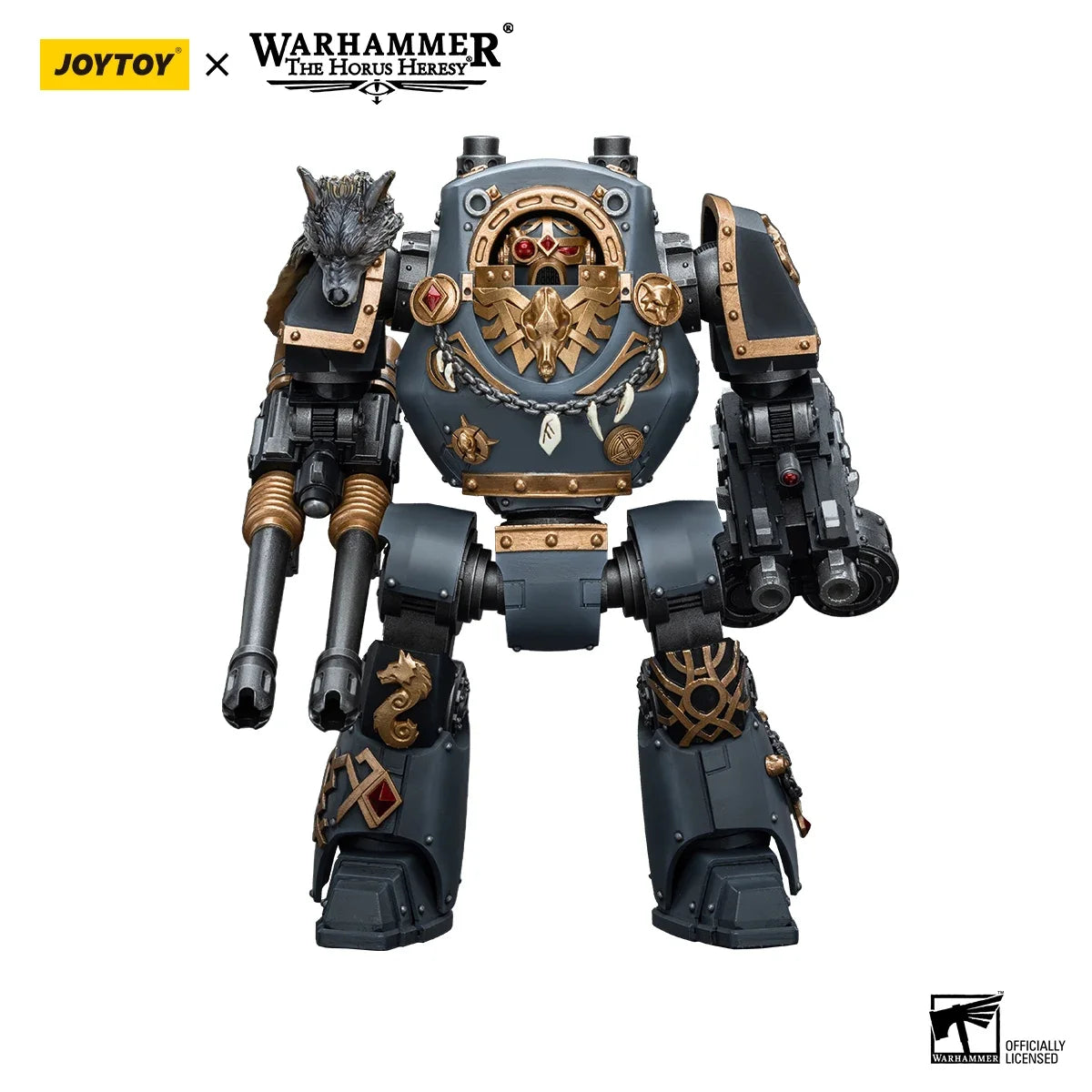JOYTOY Warhammer 40k 1/18 Action Figures Mecha Anime 24cm Space Wolves Contemptor Dreadnought with Gravis Bolt Cannon