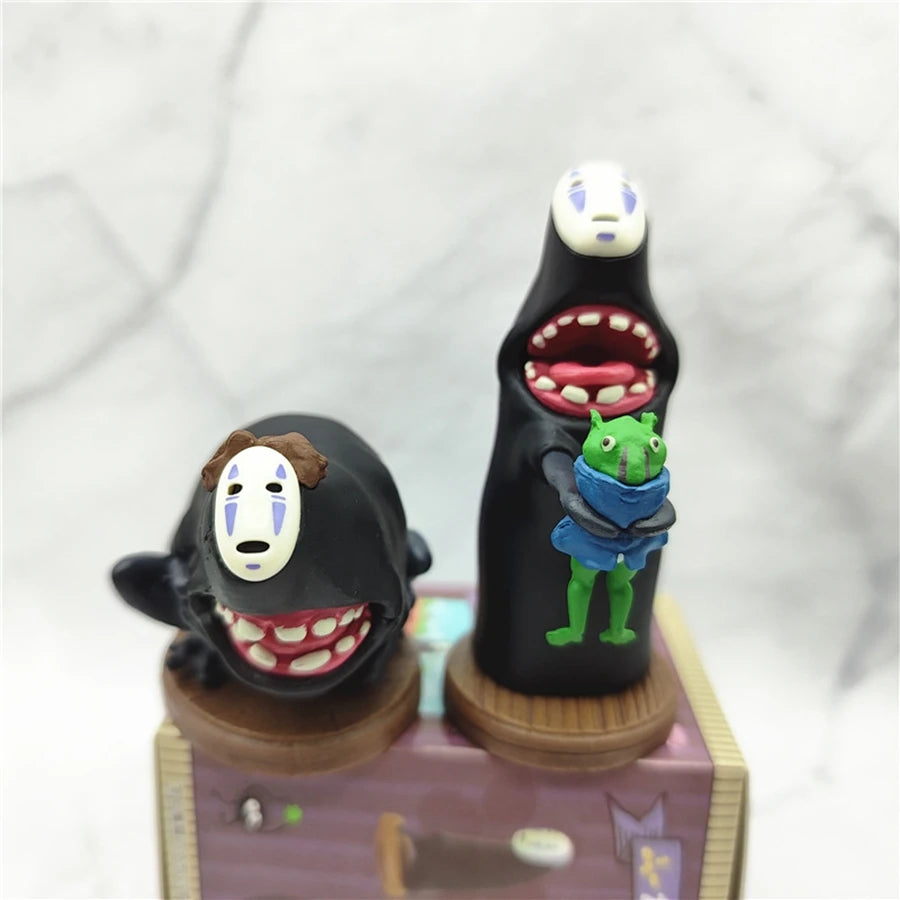 6PCS Spirited Away Anime Figure Q Version Kawaii No Face Man Action Figure Room Decorations PVC Adult Collection Model Doll Toys