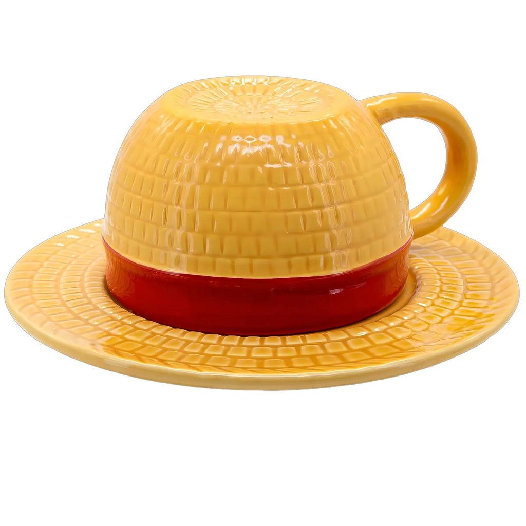 Anime One Piece Cosplay Ceramics Mug Water Cup Creative Luffy Ace Sabo Three Brothers Hat Shaped Coffee Milk Cup Ornament Gifts