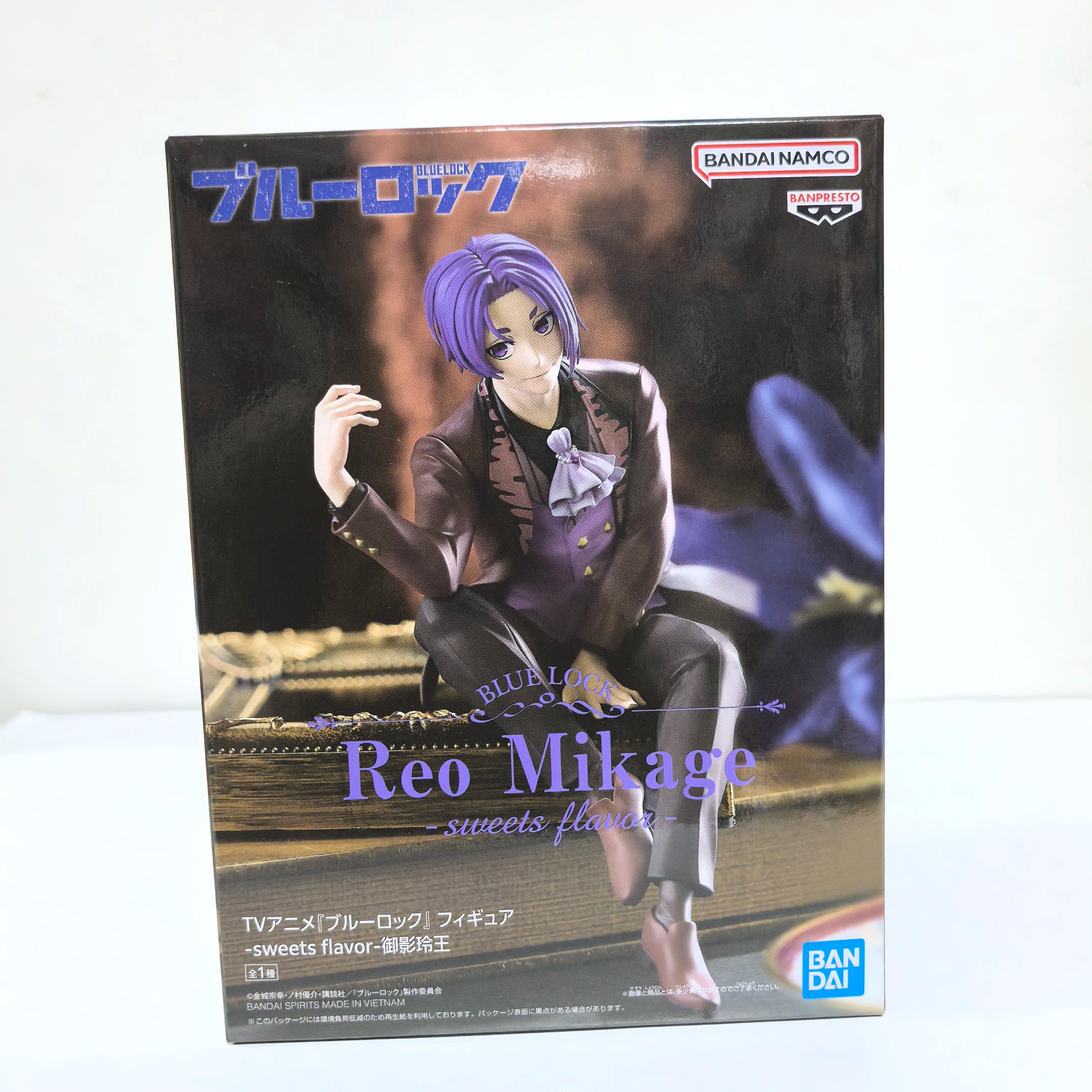 Original BANDAI BANPRESTO Blue Lock Sweets Flavor Reo Mikage Seishiro Nagi Anime Figure Toys PVC Model Collection Doll Gift