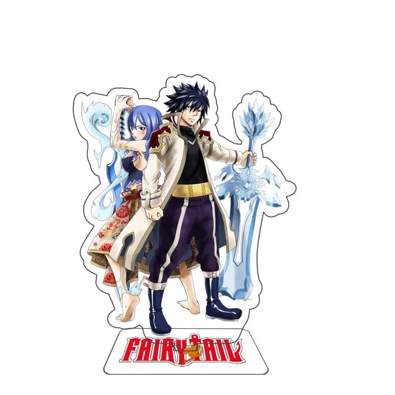 15cm FAIRY TAIL 100 YEARS QUEST Etherious Figure Acrylic Stand Lucy Heartfilia Statue Erza Scarlet Desk Ornament Toys Collection