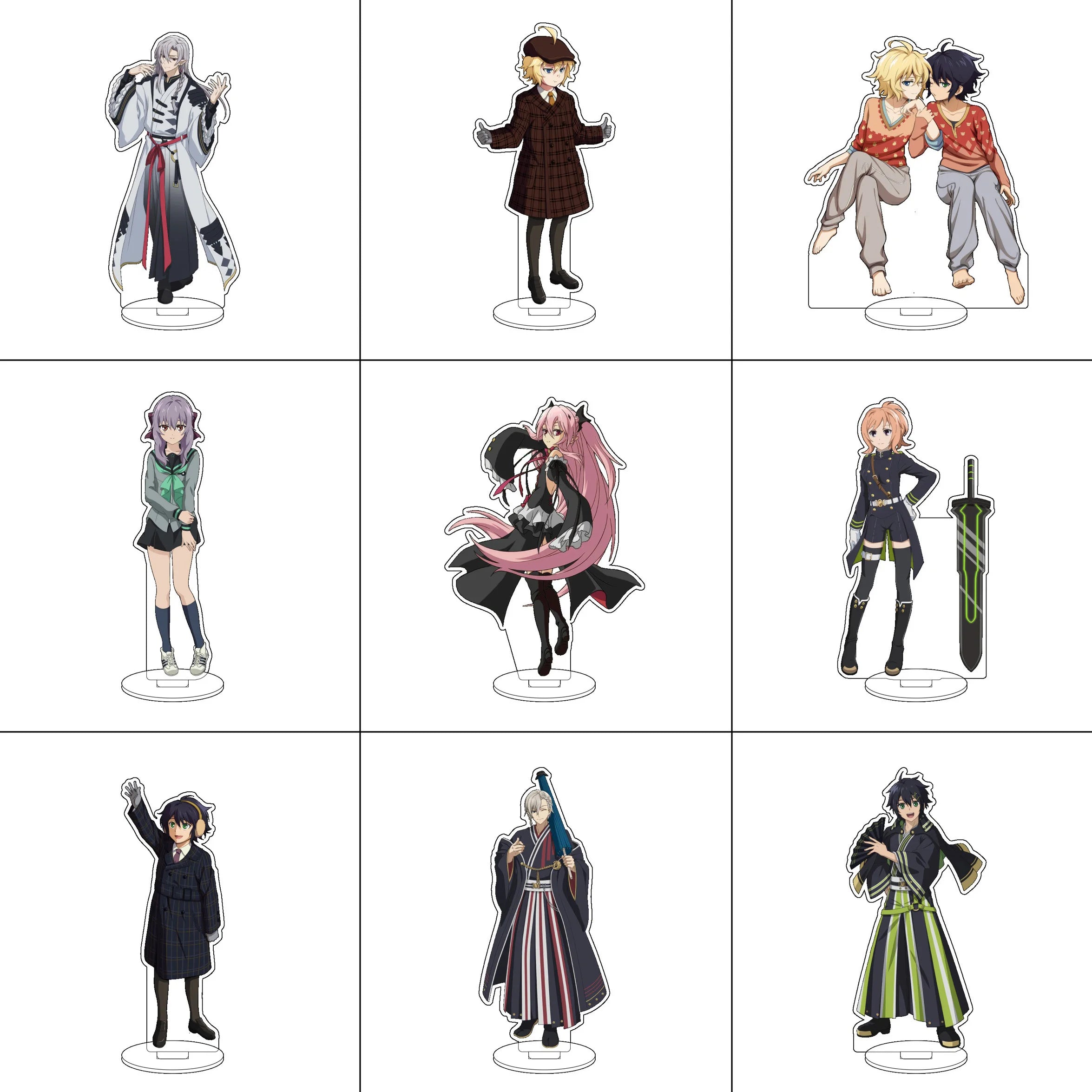 Anime Seraph Of The End Acrylic Stand Ornaments Shiho Kimizuki Mikaela Hyakuya Yuuichirou Hyakuya Figure Stand Halloween Gifts