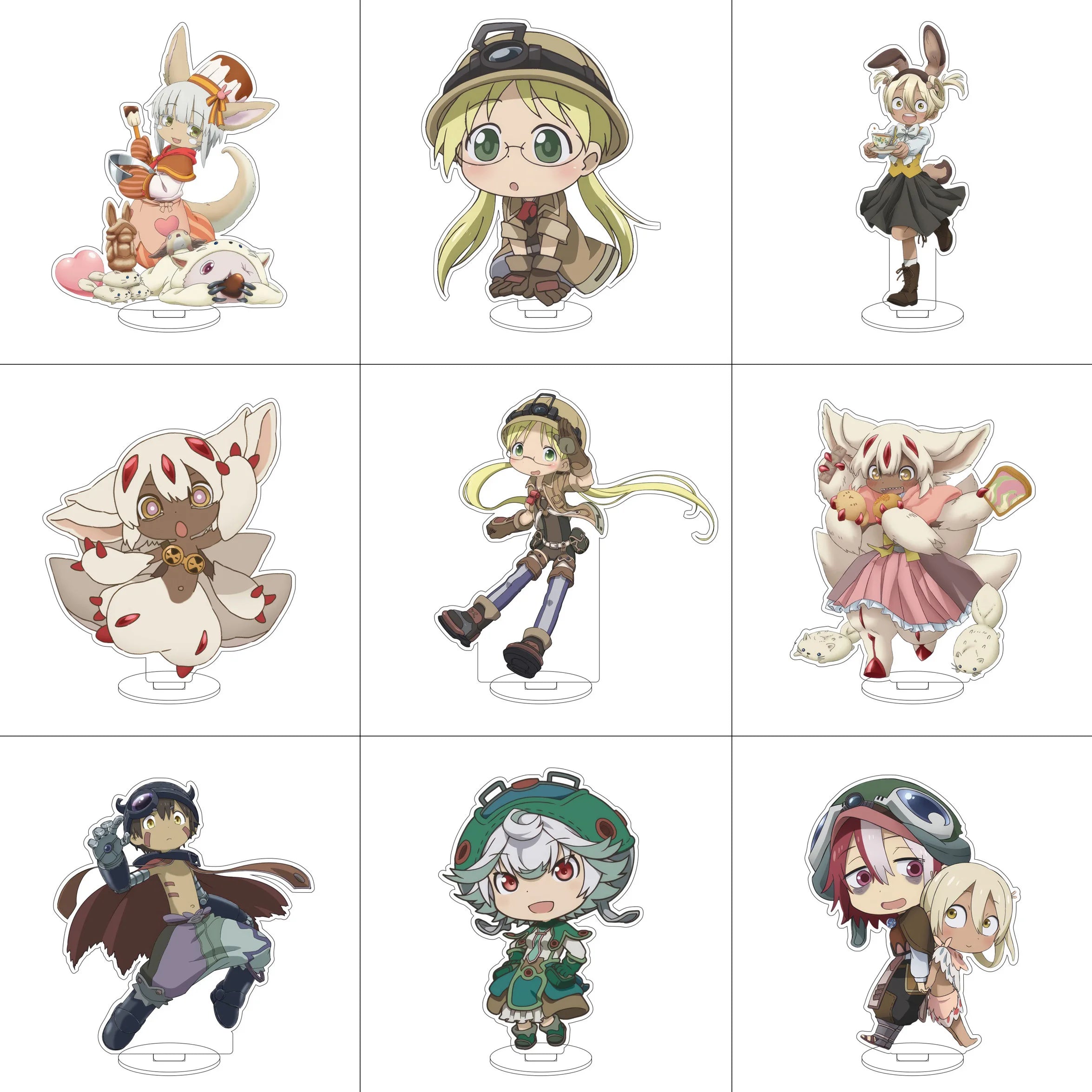 Anime Made in Abyss Acrylic Stand Ornaments Riko Reg Nanachi Prushka Figure Stand Halloween Gifts