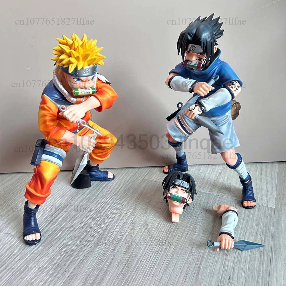 Uzumaki Naruto Uchiha Sasuke Naruto PVC Statue Action Figure Model Toy Joint Movable Doll Bookshelf Ornament Gift For Friends