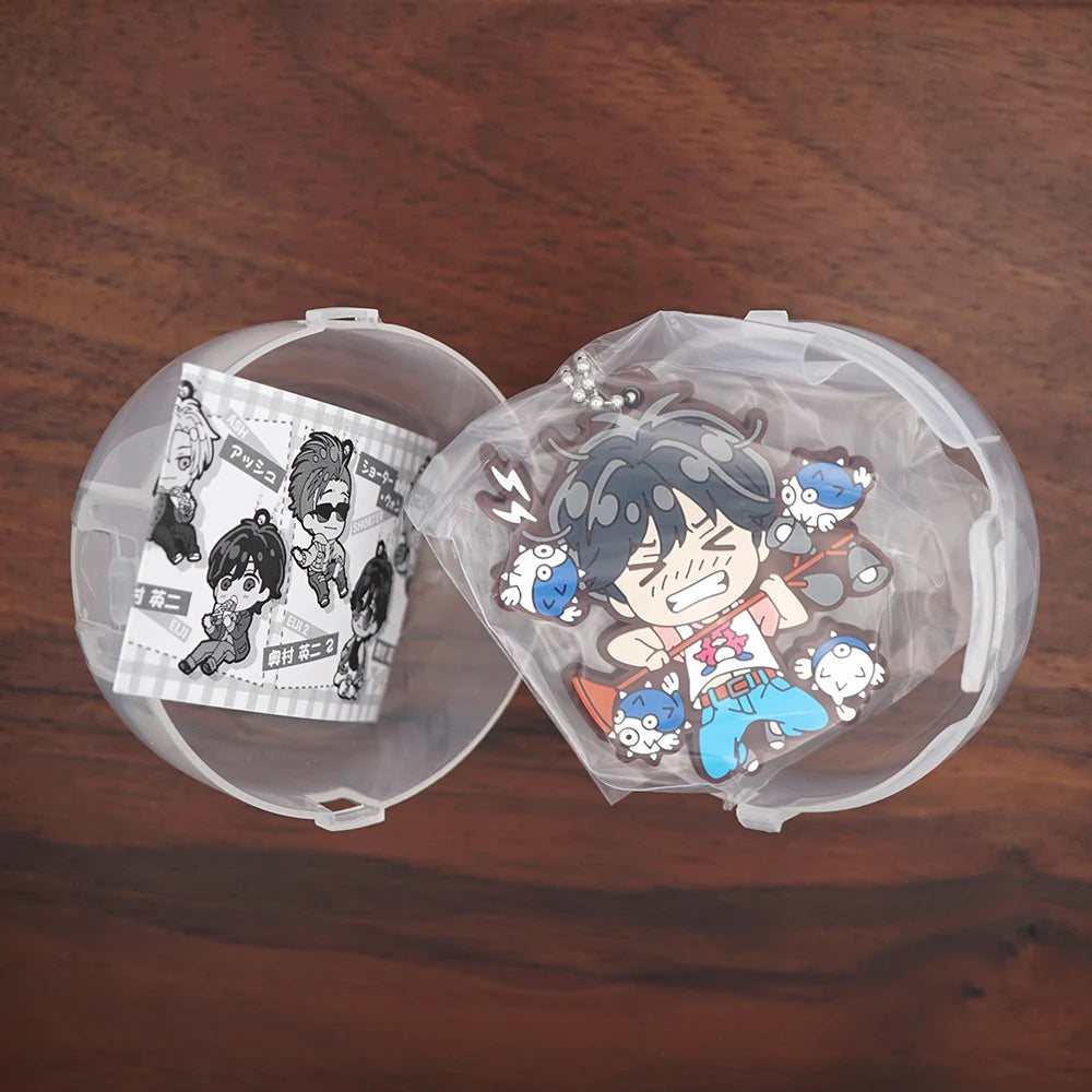 BANANA FISH Anime Ash Lynx Shorter Wong Rubber Keychain Ornament Toys Collection Gift