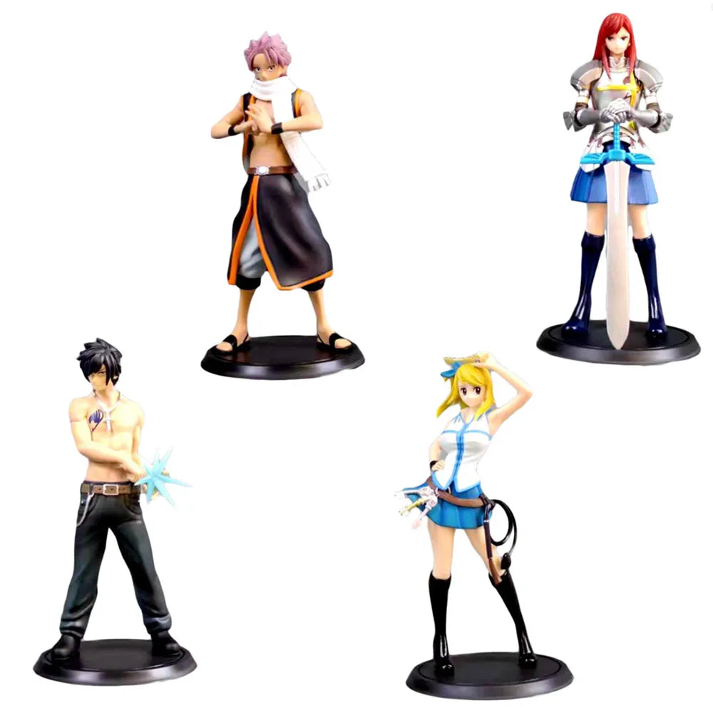 1 Pcs FAIRY TAIL Action Figures Natsu Gray Lucy Erza PVC Model EARTH LAND Magic World Collection Kid Gift Toy