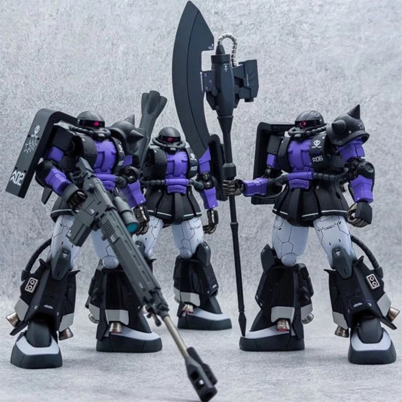 GUNDAM Animation Game Peripheral Toys HG 1/144 ZAKU BLACK TRI-STARS Assembly Movable Anime Action Model Figures Collection