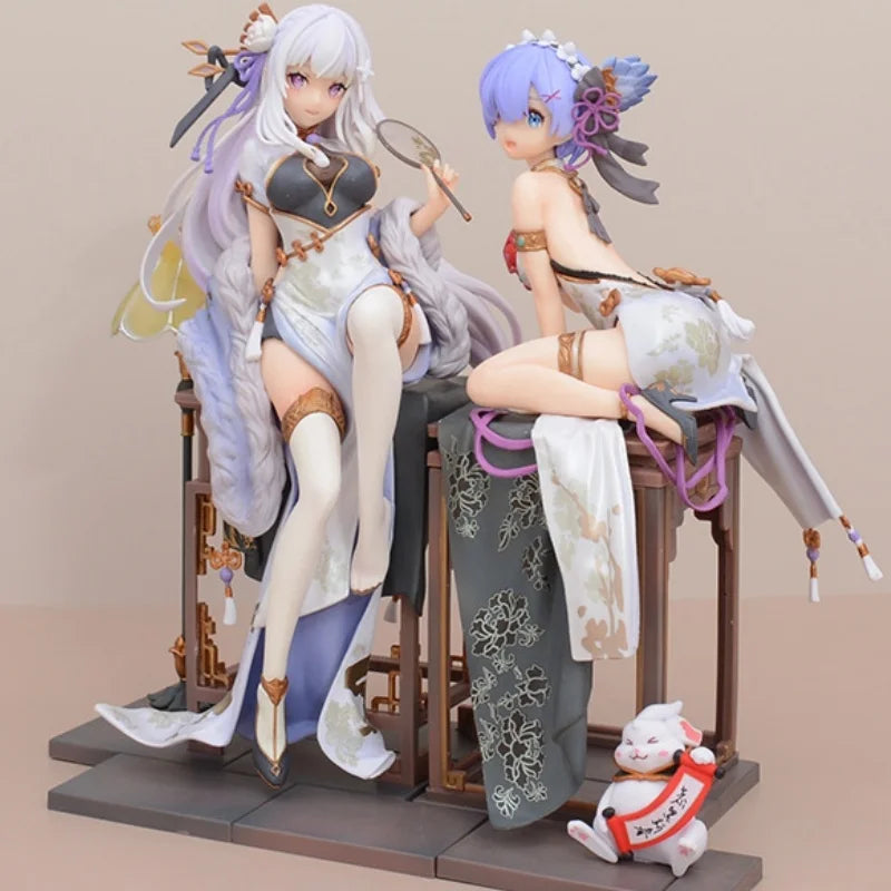 Re:life In A Different World From Zero Rem Emilia Chinoiserie Clothing Figure Model Collection Desktop Decoration For Xmas Gifts