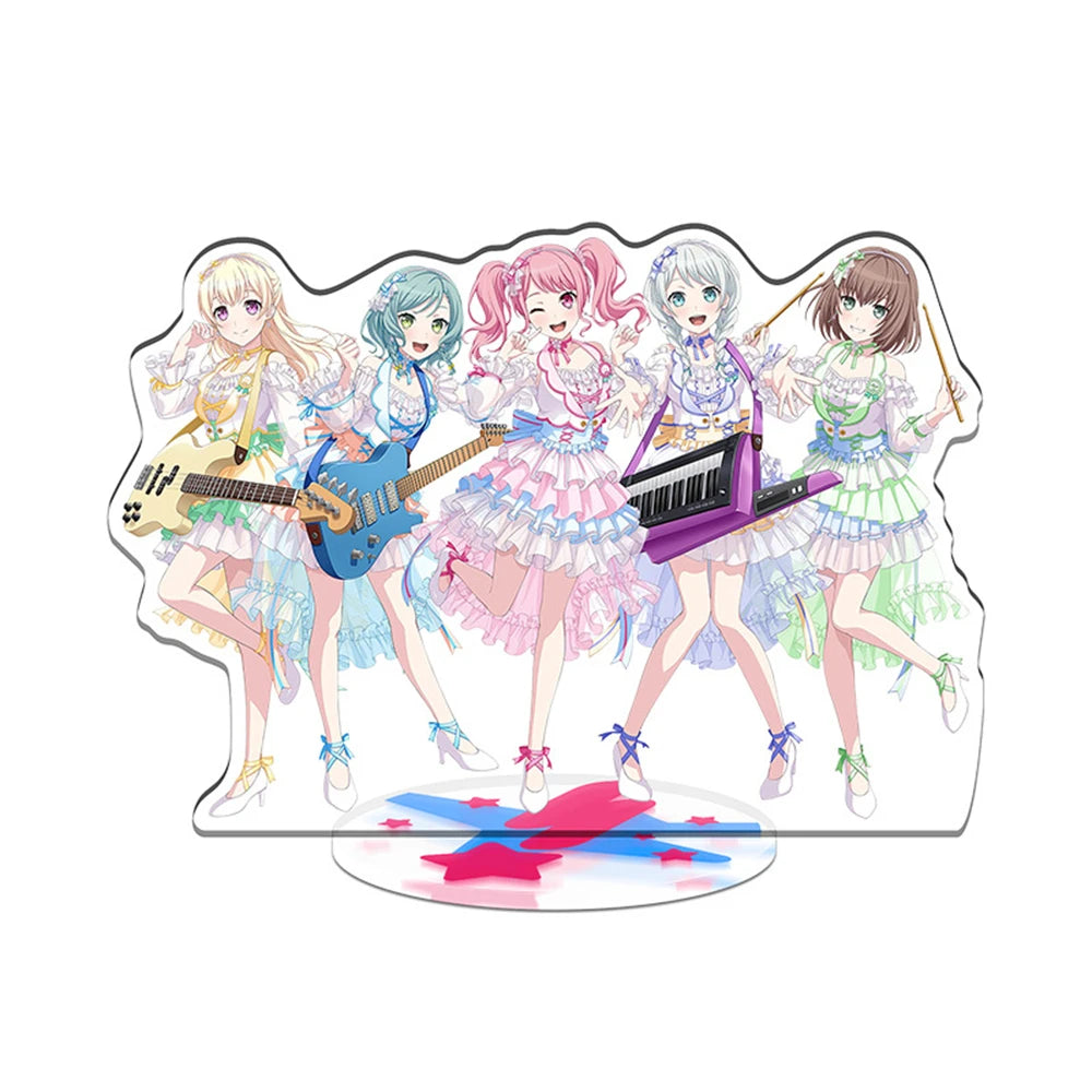 Charm Anime Fan Gift HD Character Acrylic Stand BanG Dream Game Poppin'Party Hanazono Tae Kokoro Tsurumaki Yukina Minato Roselia