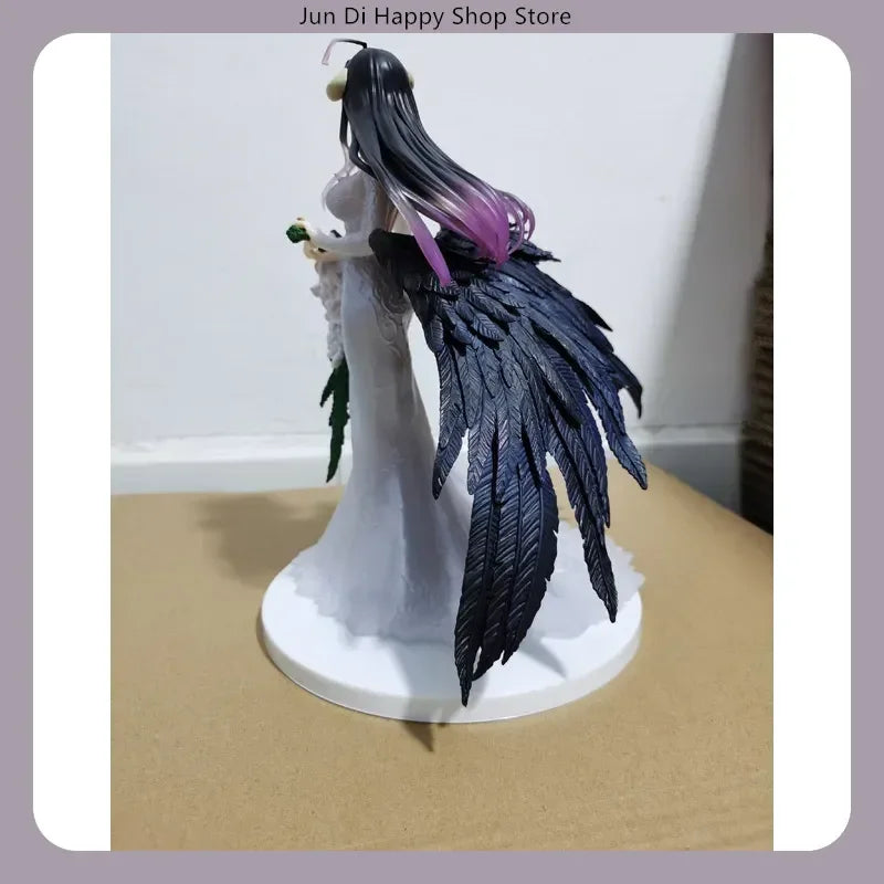 Overlord Albedo Anime Girl Figure 25cm Large Statue Wedding Dress Theme Desktop Decoration Ideal Collectible for Boys Gift
