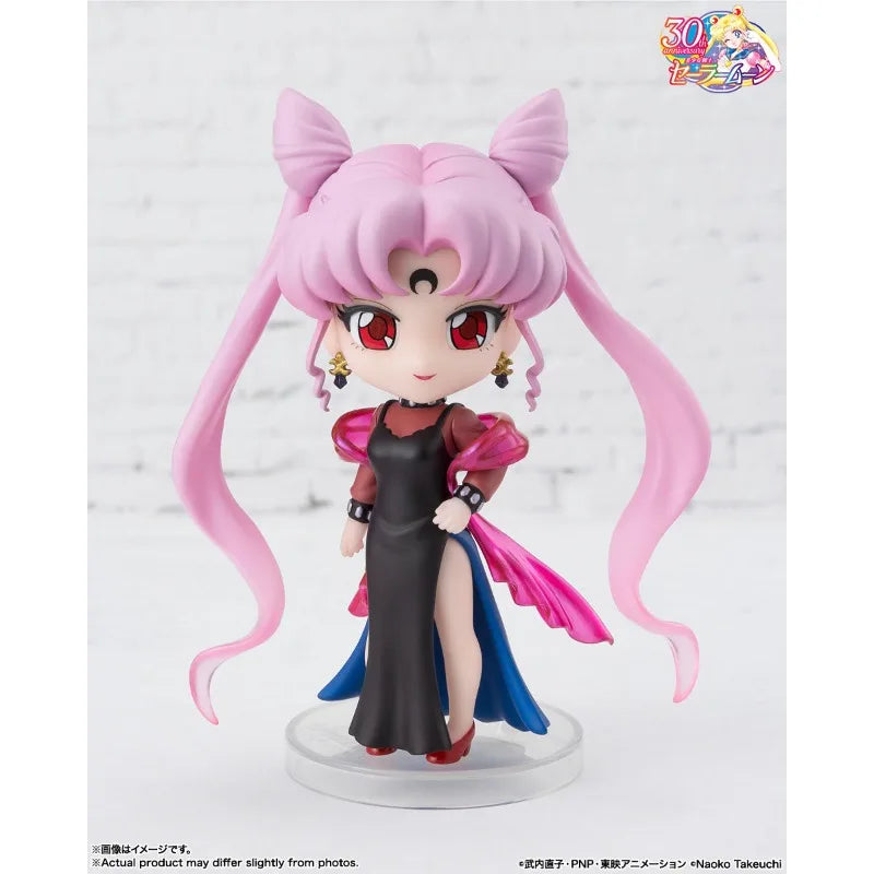Bandai Genuine Figuarts Mini Sailor Moon Black Lady 30th Anniversary Anime Action Figure Collectible Model Toys Gift Children