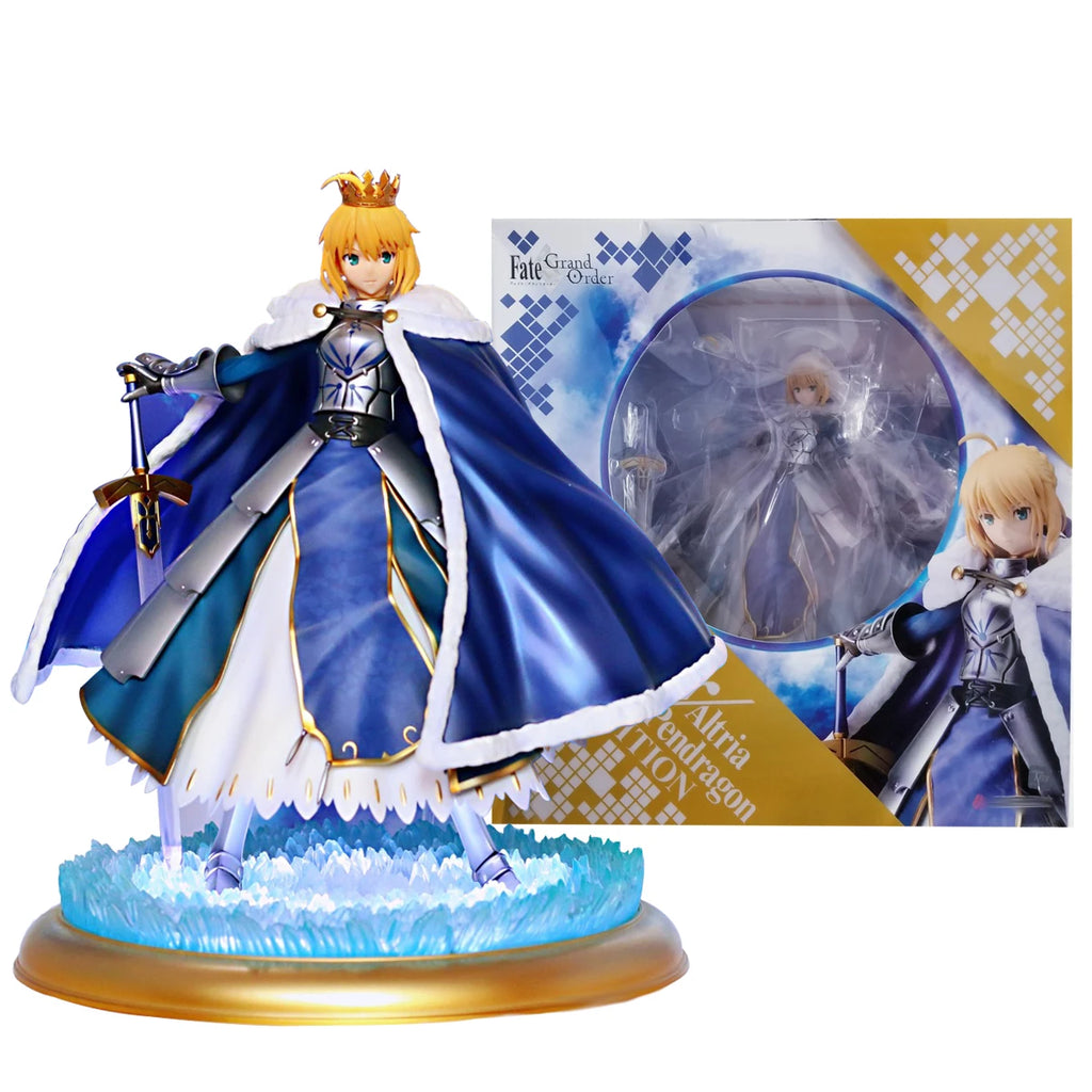 Anime Figure Fate/stay night Sober Knight Holding Sword Standing Position Cloak Model PVC Collection Gift Toy Sculpture 23CM
