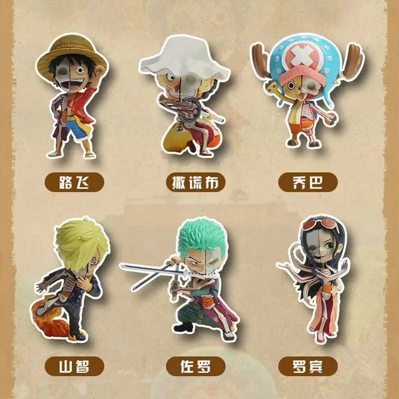 New Anime One Piece Semi Dissected First Generation Blind Box Zoro Luffy Sanji Robin Figure Ornaments Kids Toy Birthday Gift
