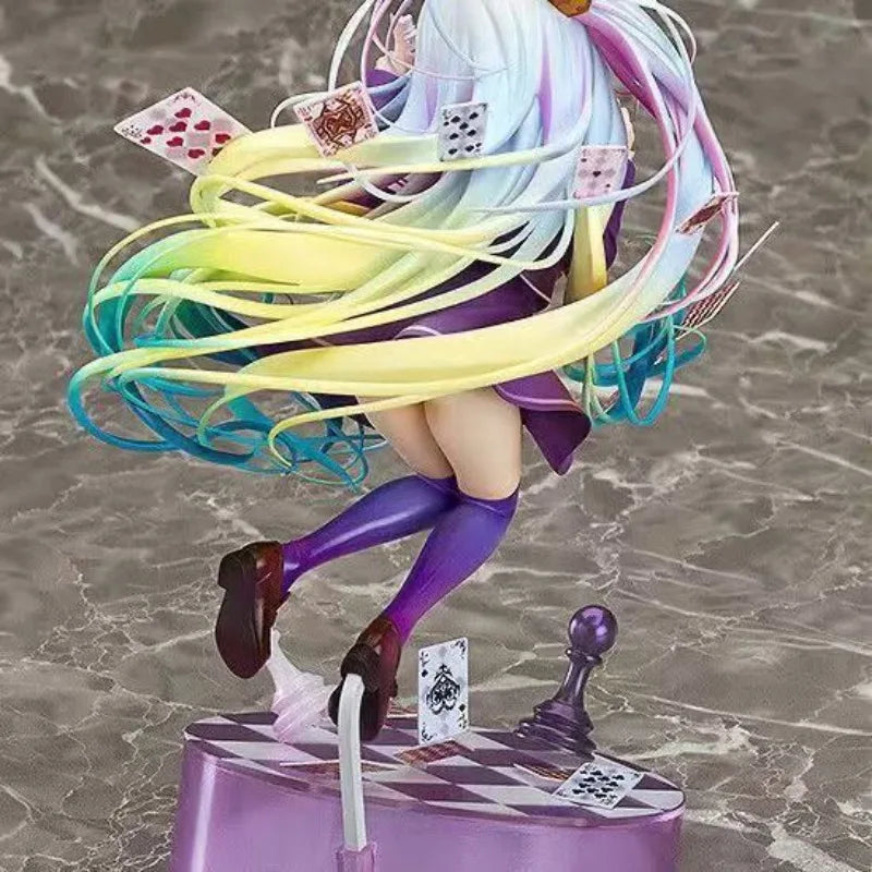 No Game No Life Shiro Figure 28cm PVC Anime Model Toy - Kamiya Yuu Artwork Collection Standing Poker Gift