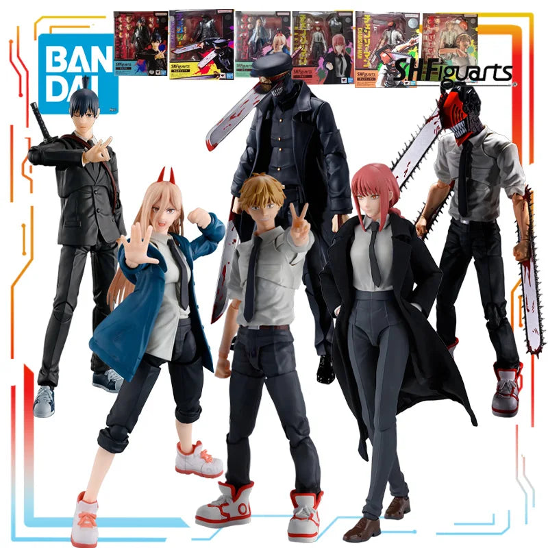 Authentic Straight Hair Bandai Original SHF Action Figure Chainsaw Man Anime Action Figure Model Toys Model Boys' Holiday Gifts