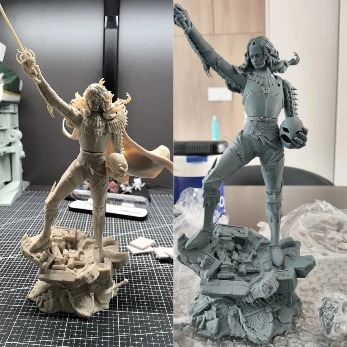 9cm/15cm/19cm/25cm Grieffith Berserk 3D Printed White Figurines DIY Painting Miniatures Figurines Collection Models