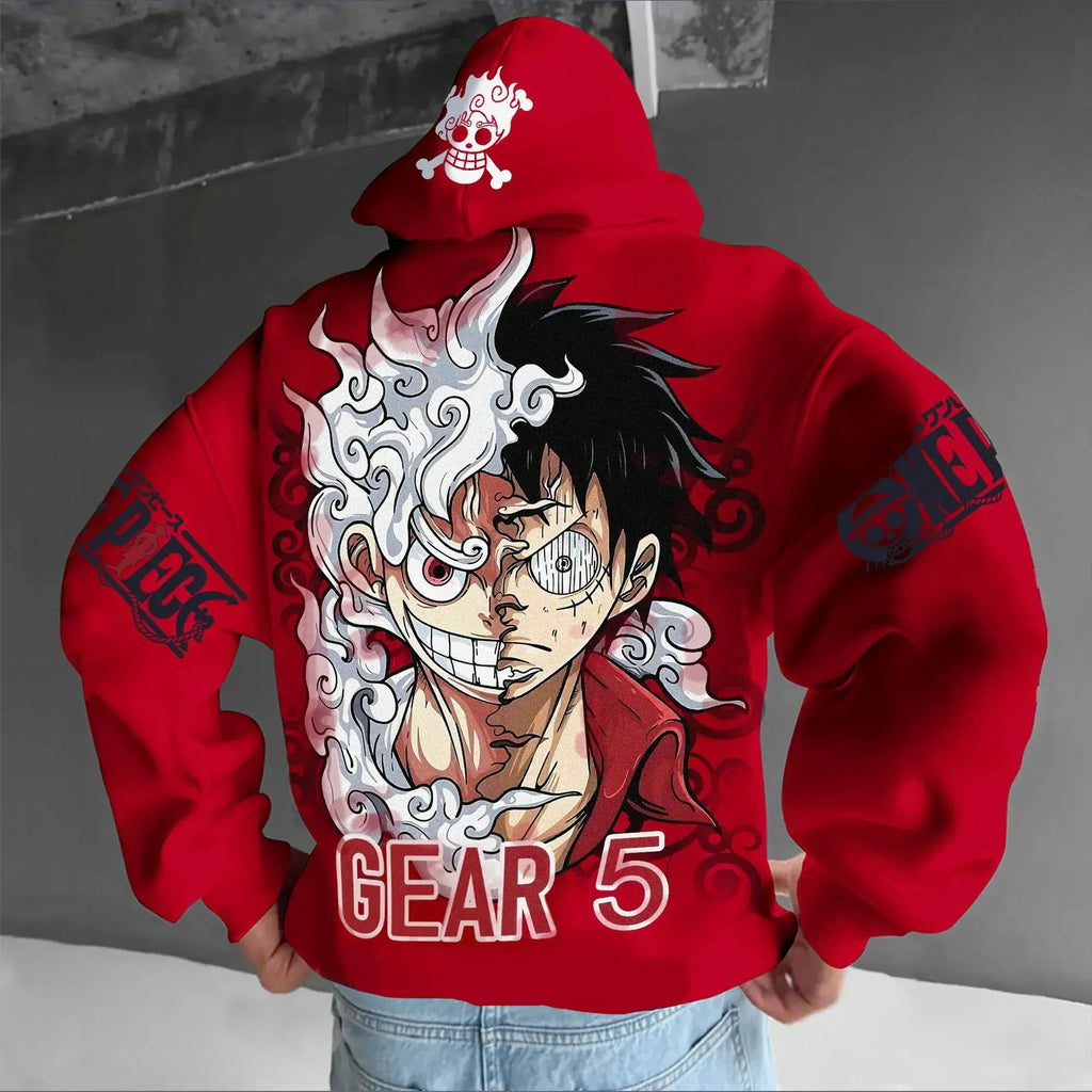 One Piece Luffy Gear 5 Nika Anime Hoodie Men Women Streetwear Casual Pullover Sweatshirt Autumn Winter Cosplay Long Sleeve Tops