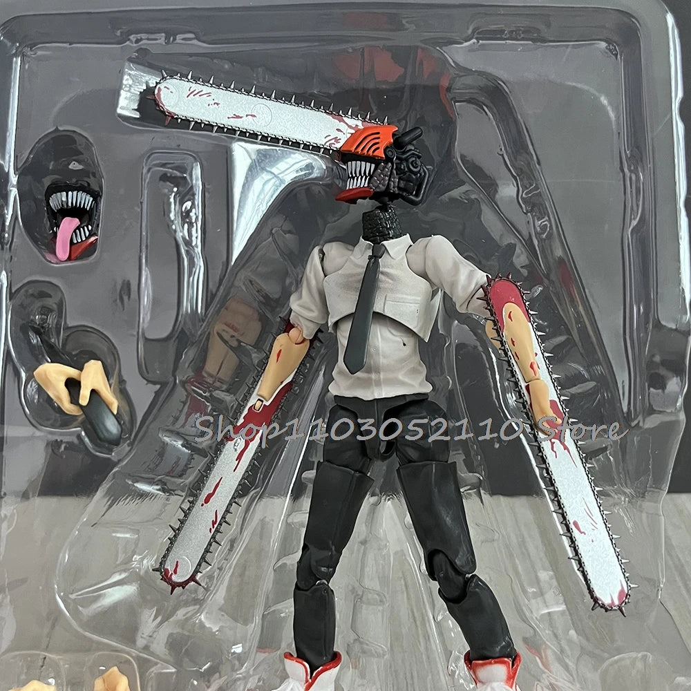 Figma 586 Chainsaw Man Action Figure SHF Denji Katana Man Anime Model Doll Statue Joint Movable Movie Toys Gifts