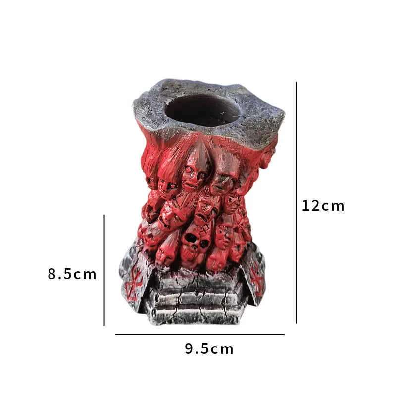 Resin Figure Berserk Skull Statue  Action Anime Figurine Model Candlestick Halloween Decoration Toys