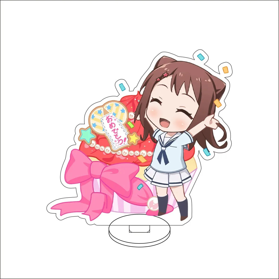 10CM Anime BanG Dream! Nendoroid Figure Stand Model Tsukushi Futaba/Nanami Hiromachi/Mashiro Kurata Cute Desk Decor Standing Sign Gifts