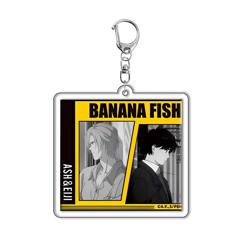 Anime Cartoon Banana Fish Figure Characters Acrylic Keychain Car Keychain Women Men Bag Accessories Charm Pendant Jewelry Gifts