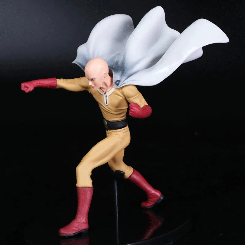 14CM Anime Figure ONE PUNCH-MAN Saitama Fighting Standing Figure Toy PVC Peripheral Collectible Small Sculpture Table Decoration