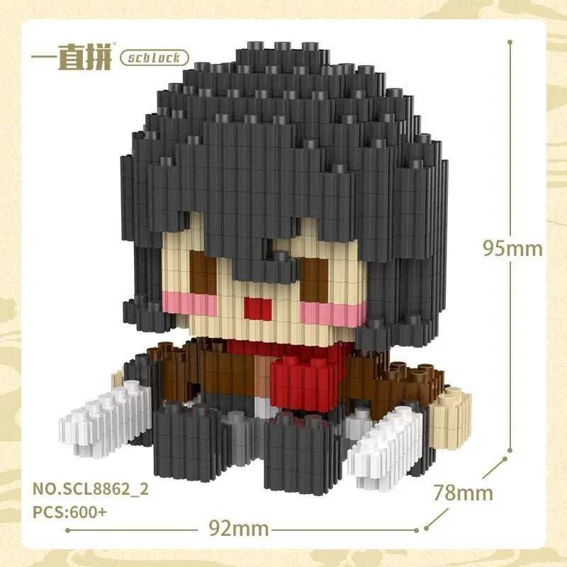 Attack on Titan Assembled Model Anime Eren Jaeger Action Figure DIY Ornaments Mikasa Ackerman Educational Toys Birthday Gifts
