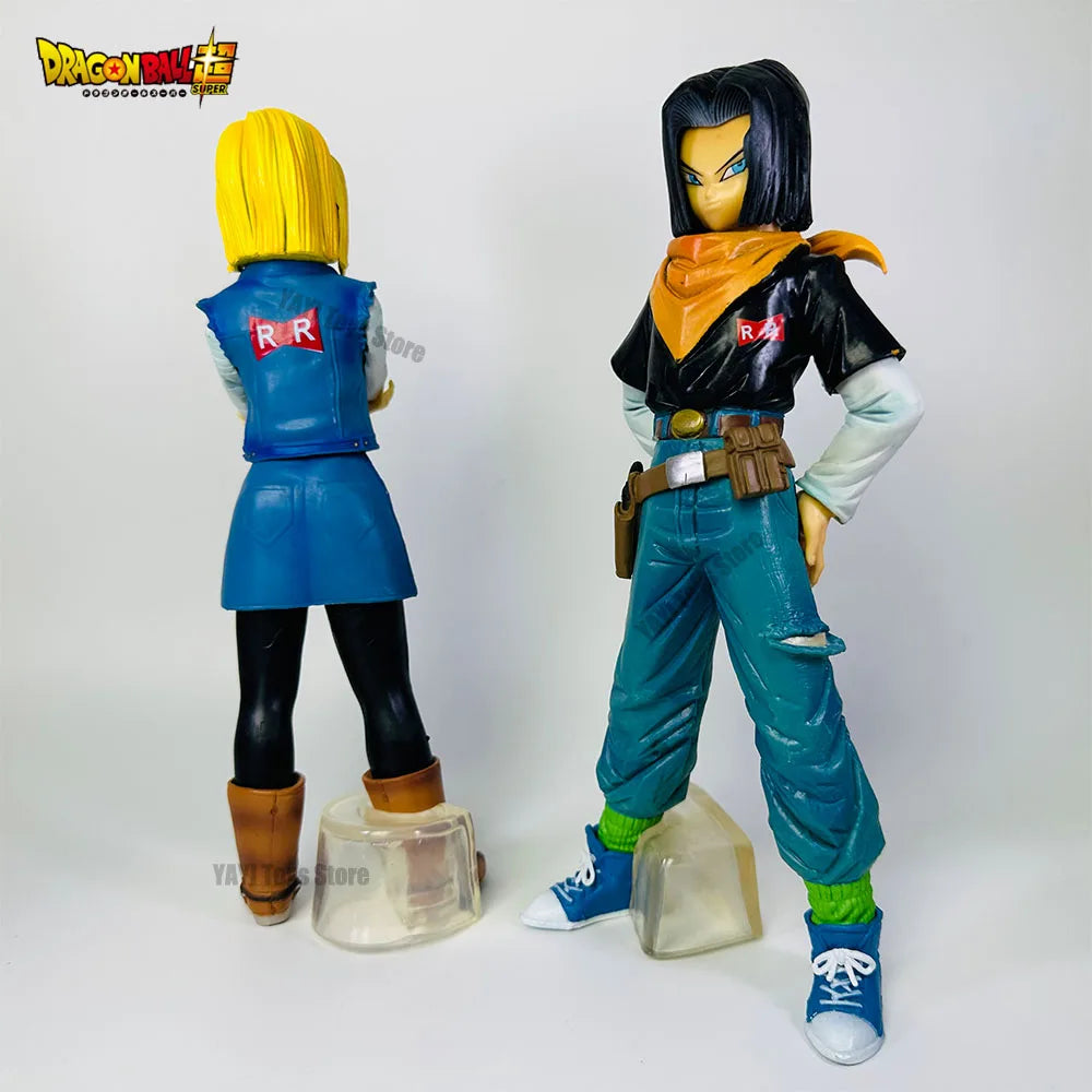 25CM Dragon Ball Z Android 17 18 Anime Figure Android 18 PVC Action Figures Collection Model Toys for Children Christmas Gifts