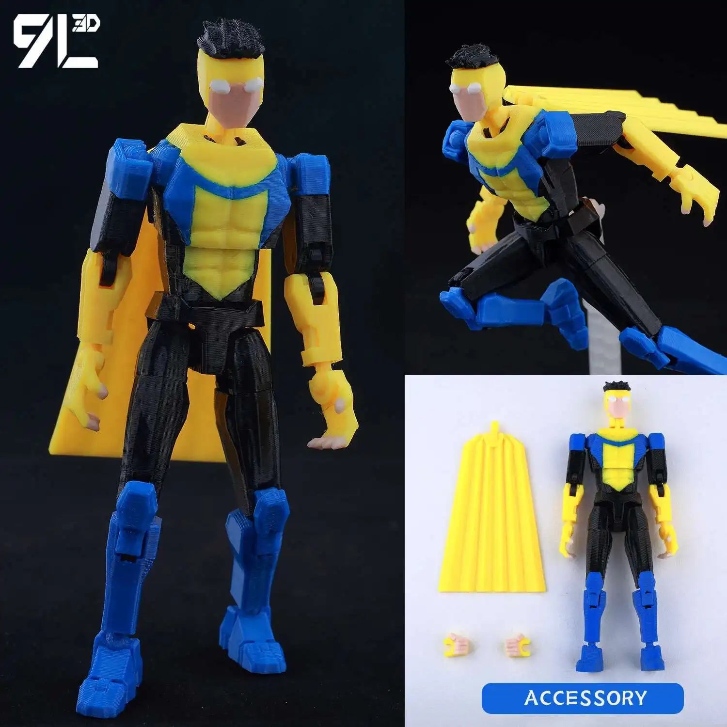 9L3D Printed Lucky Dummy 13 One-Punch Man 3D Action Figure, Multi-Jointed Poseable Anime Model, Collectible Gift for Fans