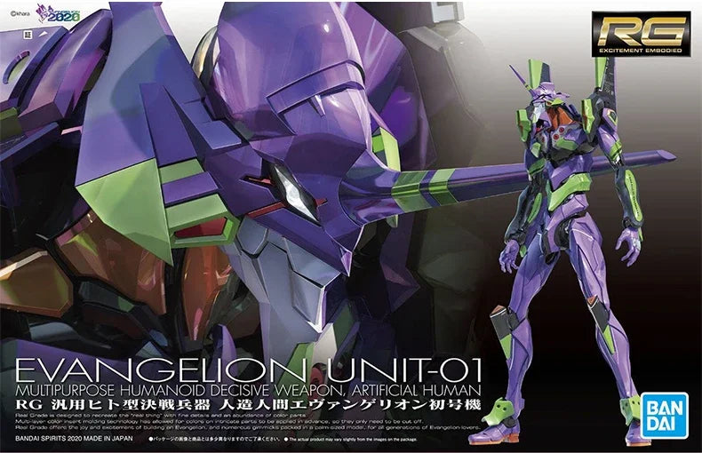 In Stock Bandai Original Genuine RG EVANGELION UNIT-00 -01 -02 -03 -04 -06 -08 Anime Action Figure Model Toys Gifts Collectible