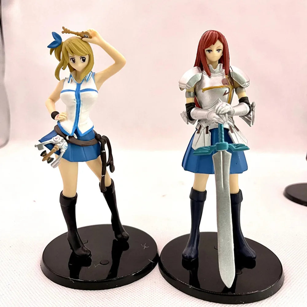 Fairy Tail Natsu Dragnir Lucy Heartfilia Action Figure Grey Erza Scarlett PVC Figure Toys Brinquedos Anime