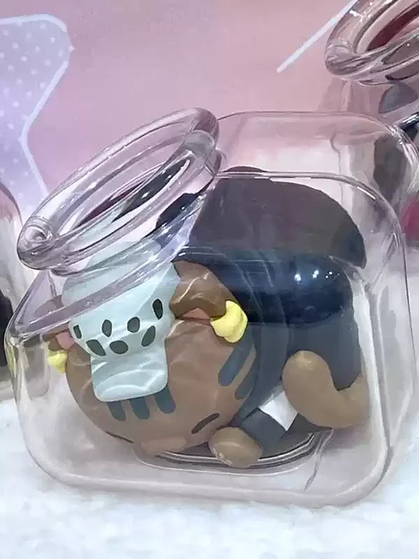 N Stock 100% Genuine Mh OnePiece Anime Figurine Pirate King Straw Hat Luffy Bottle Cat Goodnight Series Blind Box Cute Gift