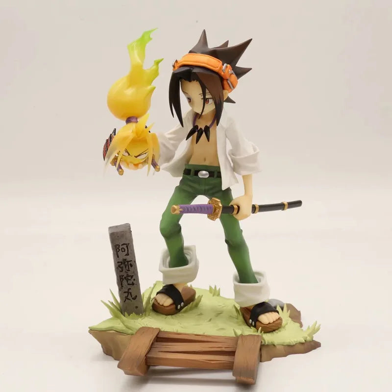 18-20cm Shaman King Hao Asakura & Yoh Asakura Anime Figure Model Statue Collection Desktop Decoration Gift