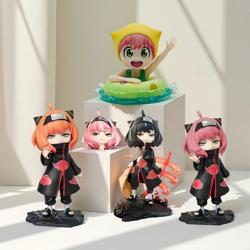 Anime Anya Spy×family Anya Forge Figures Cos Uchiha Itachi and Pain Figurine Model Naruto PVC Cute Collection Peripheral Toys