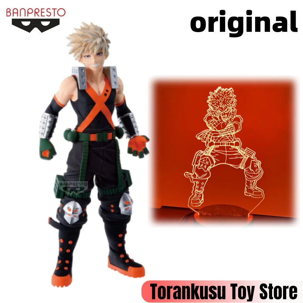 BANPRESTO My Hero Academia Anime Bakugo Katsuki 3d lamp Action Figures Model Figurine Original Figuarts Decoration Collection
