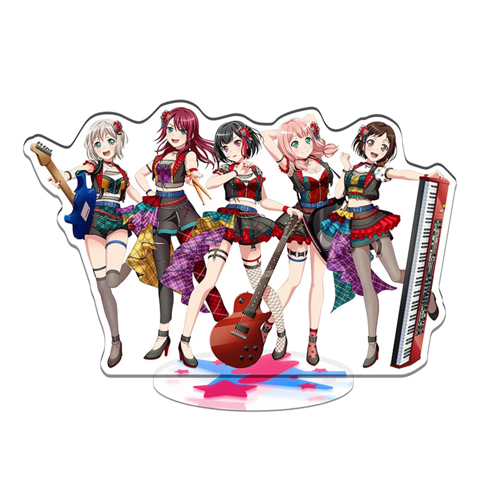 Charm Anime Fan Gift HD Character Acrylic Stand BanG Dream Game Poppin'Party Hanazono Tae Kokoro Tsurumaki Yukina Minato Roselia