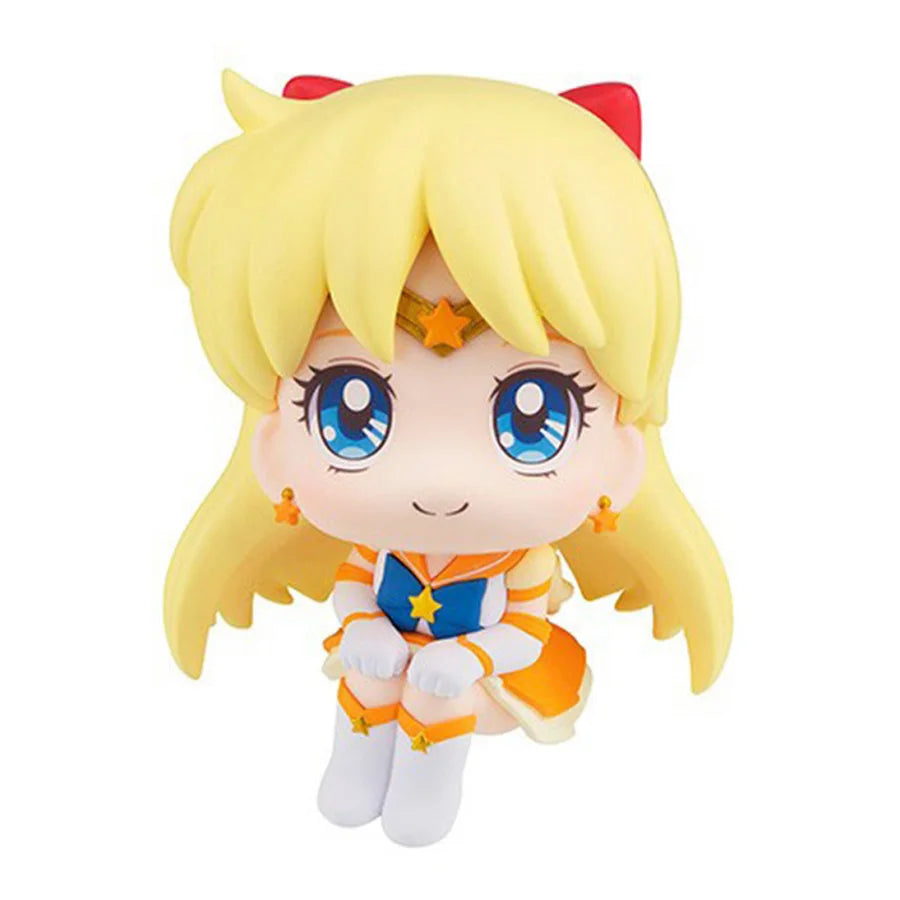 Q Version Sailor Moon Anime Figure Kawaii Sailor Mars Jupiter Mercury Venus Action Figure PVC Collection Model Doll Toy for Kids