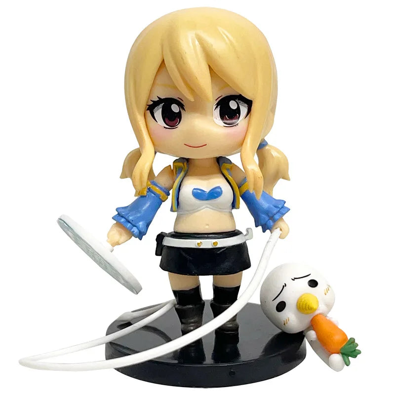 4pcs Set FAIRY TAIL Action Figure 10cm Lucy Natsu Dragion Gurei Soruju Gray Surge Cana Alberona PVC Model Anime Desk Decor
