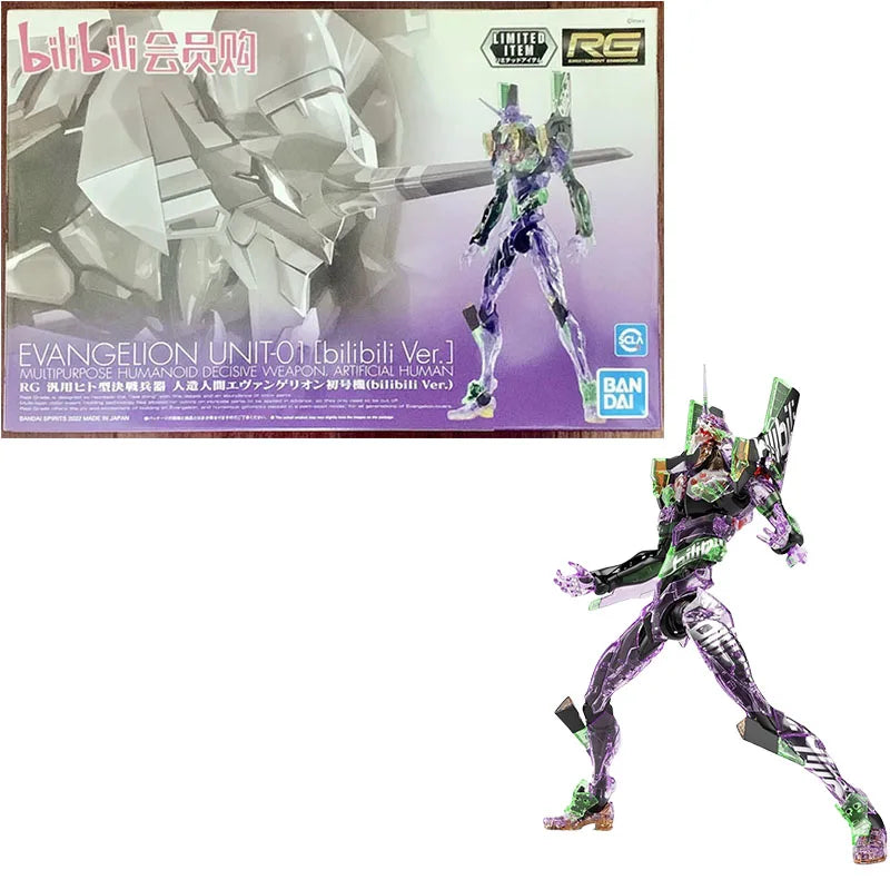 Bandai Genuine RG EVANGELION UNIT-00/01/02/03/04/06/08a WEAPO SET Anime Action Figure Collectible Assembly Model Toys Children