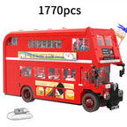 1770 Pcs Cada London Double Deck Bus Building Blocks Red Balloon Light Party City School Technical Car Bricks Toys for Kids Gift