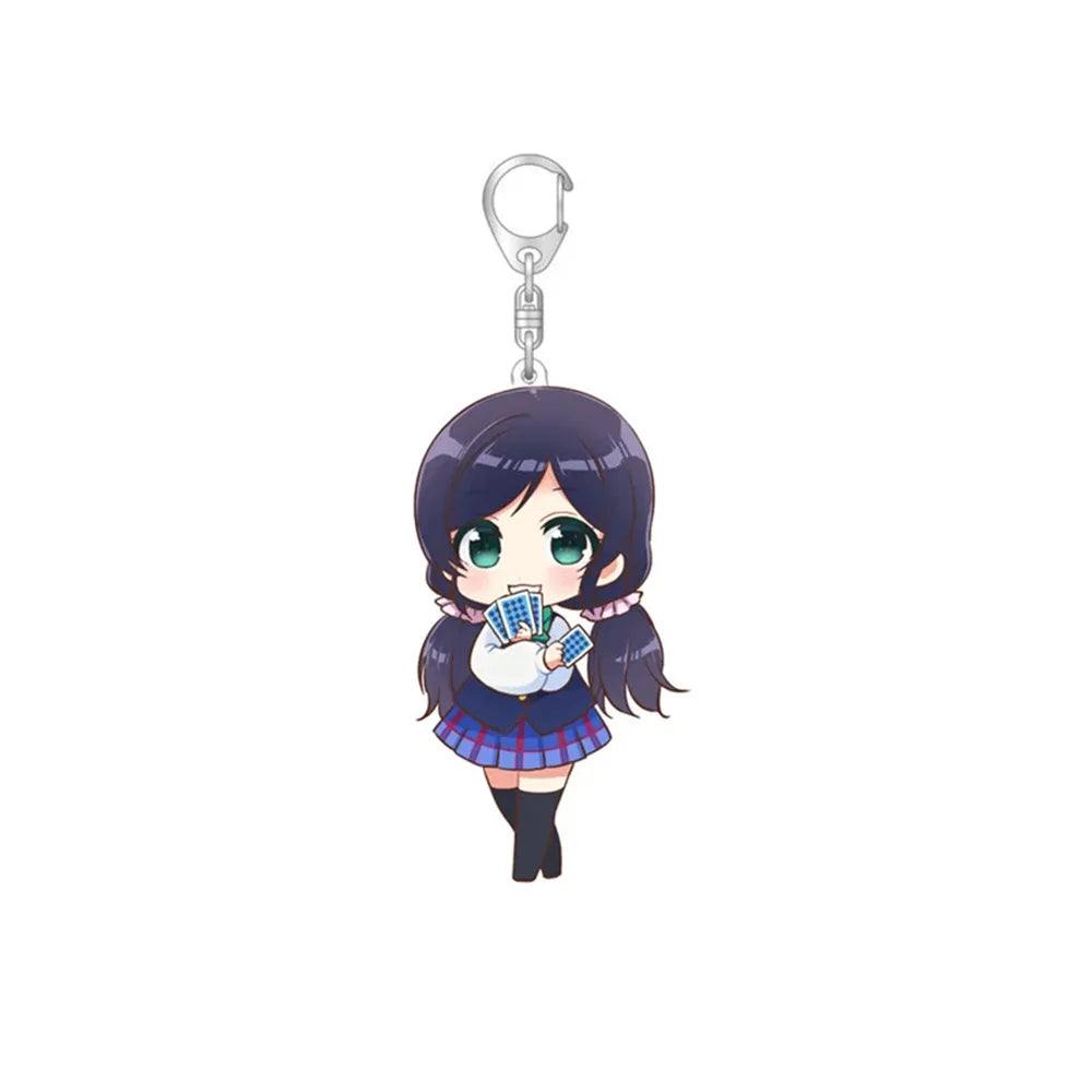 6CM Anime Love Live Keychain Kotori Minami Nico Yazawa Girl Figure Acrylic Pendant Key Ring Holder Accessories for Otaku Gift