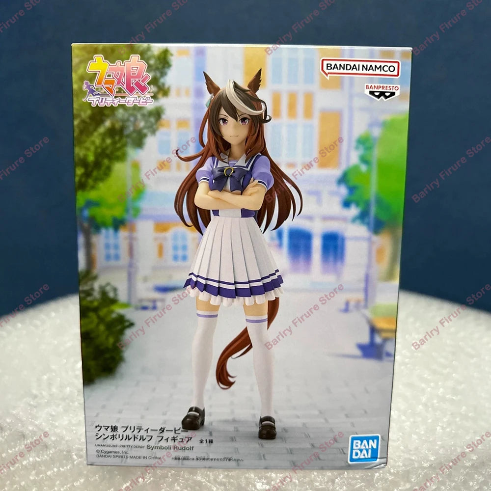 Original Genuine BANDAI BANPRESTO Uma Musume Pretty Derby Symboli Rudolf Anime Figure Boxed Premium Table Ornament Model Toys