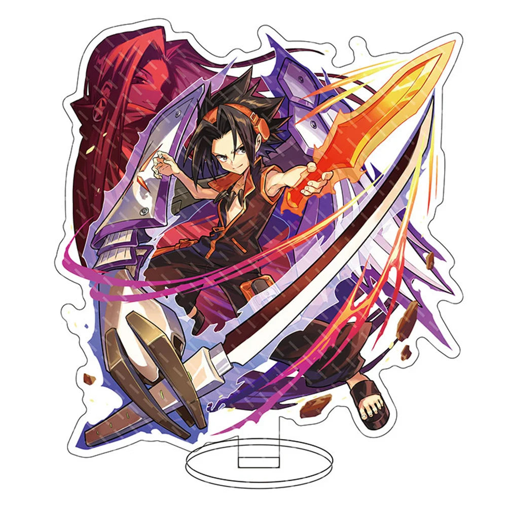 SHAMAN KING Anime Figure AMIDAMARU Acrylic Stands Yoh Asakura Character Model Plate Desk Decor Standing Sign Props Fans Toy Gift